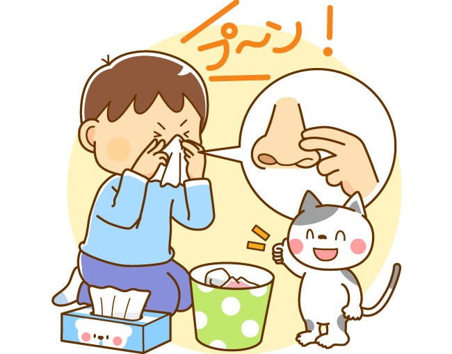 鼻水はすすらないで、上手にかもう