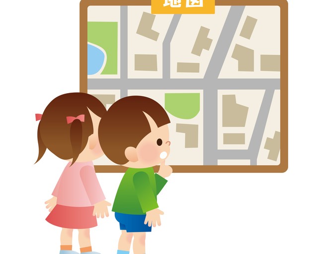 学校までの道順を覚えるために、通学路は何度か歩いてみよう